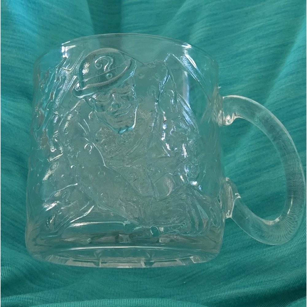 VINTAGE 1995 90's McDonald's DC Comics THE RIDDLER Batman Forever 8 oz Glass Mug
